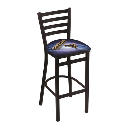 Holland Bar Stool Co 30" Blk Wrinkle West Virginia Stationary Bar Stool, Ladder Back L00430WestVA-D2